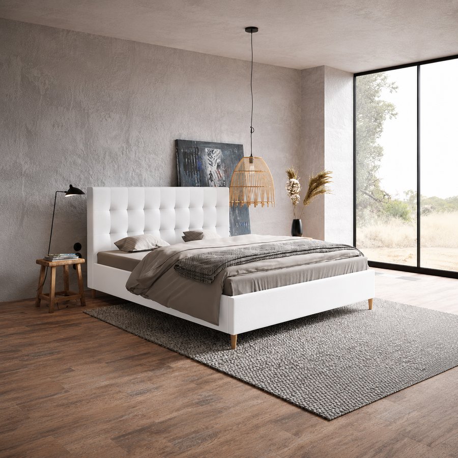 Lux Model 4 Polstret Sengeramme Fra CozyQuilt Sleep | Håndlaves i Møbelstof, Fløjl, Velour & Læder hos uniquebeds, home & living - Billede 2