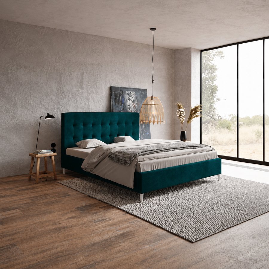 Lux Model 4 Polstret Sengeramme Fra CozyQuilt Sleep | Håndlaves i Møbelstof, Fløjl, Velour & Læder hos uniquebeds, home & living - Billede 5