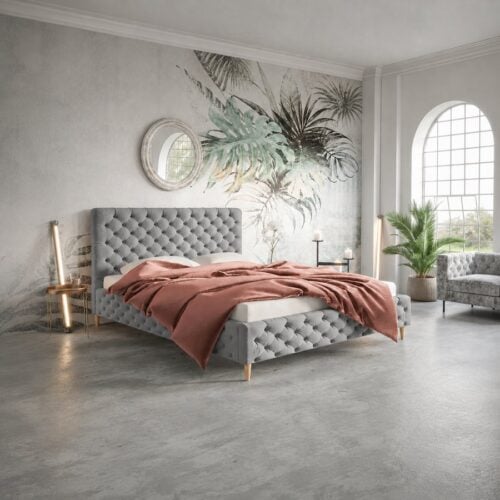 Lux Model 5 Polstret Sengeramme Fra CozyQuilt Sleep | Håndlaves i Møbelstof, Fløjl, Velour & Læder hos uniquebeds, home & living - Billede 2