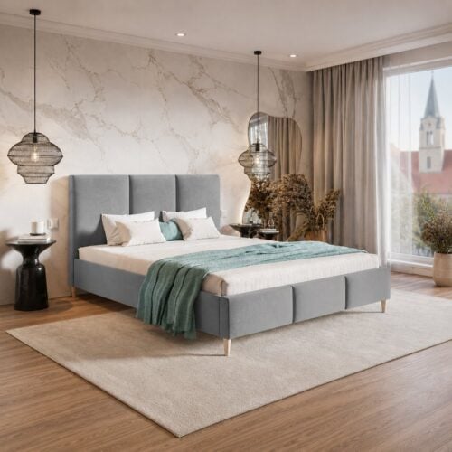 Lux Model 7 Polstret Sengeramme Fra CozyQuilt Sleep | Håndlaves i Møbelstof, Fløjl, Velour & Læder hos uniquebeds, home & living - Billede 2