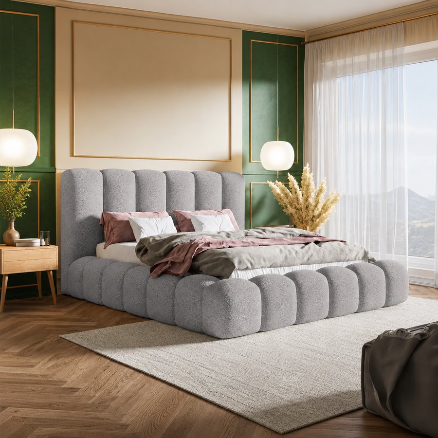 Premium Model 3 Polstret Sengeramme Med Opbevaring Fra CozyQuilt Sleep | Håndlaves i Møbelstof, Fløjl, Velour & Læder hos uniquebeds, home & living - Billede 3