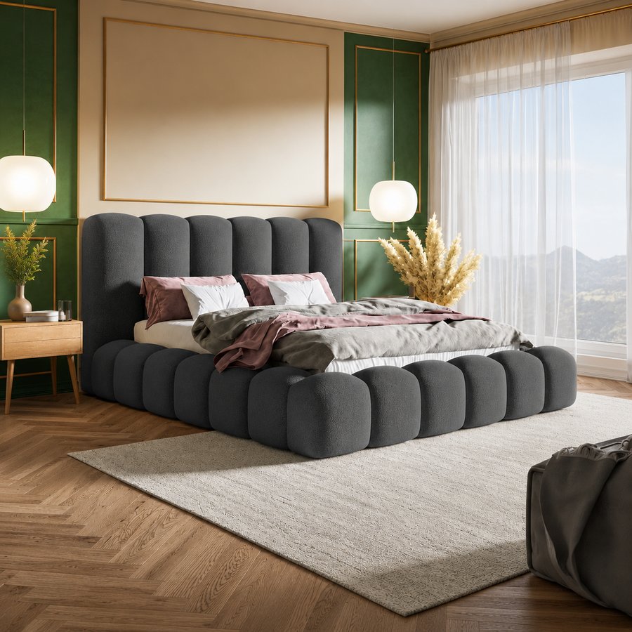 Premium Model 3 Polstret Sengeramme Med Opbevaring Fra CozyQuilt Sleep | Håndlaves i Møbelstof, Fløjl, Velour & Læder hos uniquebeds, home & living - Billede 4