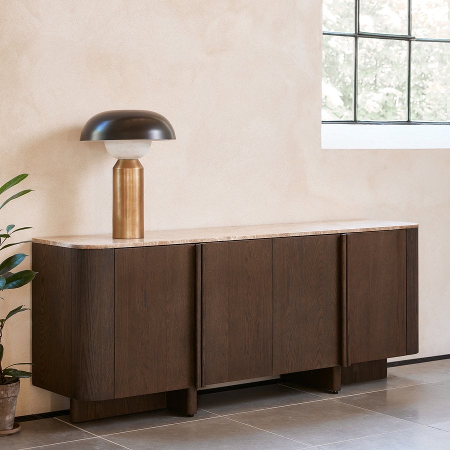 miljoe-prime-acro-sknk-med-4-sektioner-i-espresso-brun-egetr-emperador-marmor-fra-u-7 Acro Skænk med 4 Sektioner i Espresso Brun Egetræ & Emperador Marmor fra Unique Furniture | B192.1xD45xH75 cm - Billede 1