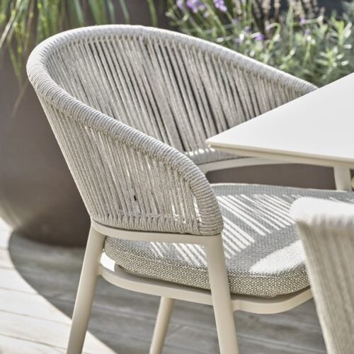 Bora Udendørs Stol i Aluminium fra Lexpo Living | Beige, Sort | 60x54x80 cm hos uniquebeds, home & living - Billede 3