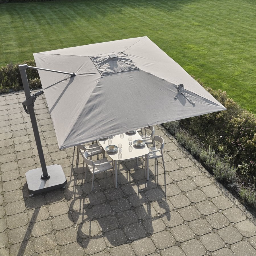 Crete Udendørs Spisebord med Stel i Aluminium & Bordplade i Matteret Glas fra Lexpo Living | Sand | 100x220 cm hos uniquebeds, home & living - Billede 5