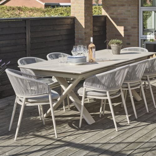 Elba Udendørs Spisebord med Keramisk Bordplade & Udtræk fra Lexpo Living | Grå, Beige | 240/300x100 cm hos uniquebeds, home & living - Billede 6