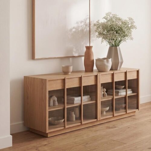 Milli Skænk i Natur Egetræ fra Unique Furniture | B160xD48xH75 cm - Billede 1