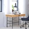 miljoe-prime-nola-skrivebord-i-natur-egetr-ben-i-sort-metal-fra-unique-furniture-b1-15 NOLA Skrivebord i Natur Egetræ & Ben i Sort Metal fra Unique Furniture | B120xD60xH75 cm - Billede 1
