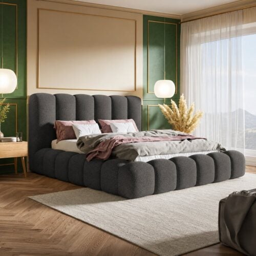 Premium Model 3 Polstret Sengeramme Med Opbevaring Fra CozyQuilt Sleep | Håndlaves i Møbelstof, Fløjl, Velour & Læder hos uniquebeds, home & living - Billede 1