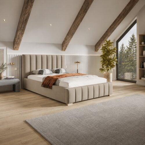Superior Model 10 Polstret Sengeramme Med Opbevaring fra CozyQuilt Sleep | Håndlaves i Møbelstof, Fløjl, Velour & Læder hos uniquebeds, home & living - Billede 1