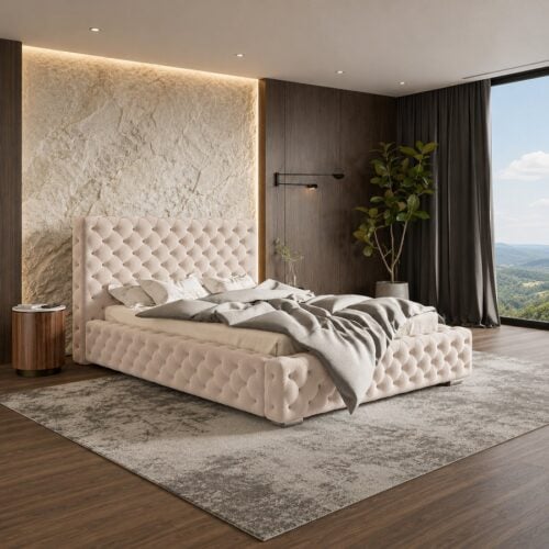 Superior Model 15 Polstret Sengeramme Med Opbevaring Fra CozyQuilt Sleep | Håndlaves i Møbelstof, Fløjl, Velour & Læder hos uniquebeds, home & living - Billede 3