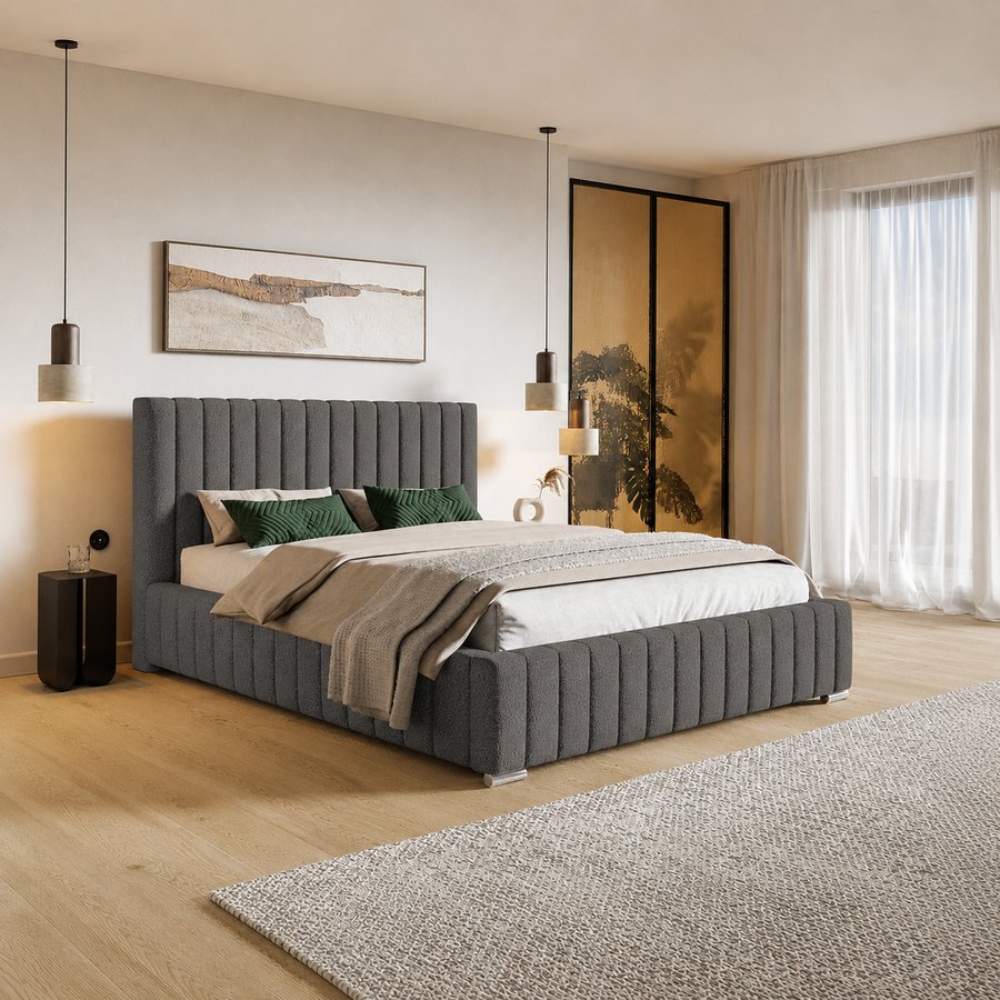 Top Model 11 Polstret Sengeramme Med Opbevaring Fra CozyQuilt Sleep | Håndlaves i Møbelstof, Fløjl, Velour & Læder hos uniquebeds, home & living - Billede 2