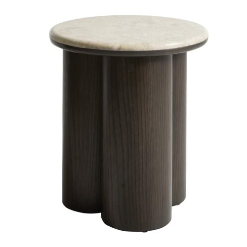 Piazze Sidebord i Bursa Marmor & Stel i Espresso Træ fra Unique Furniture | Ø45xH50 cm - Billede 1
