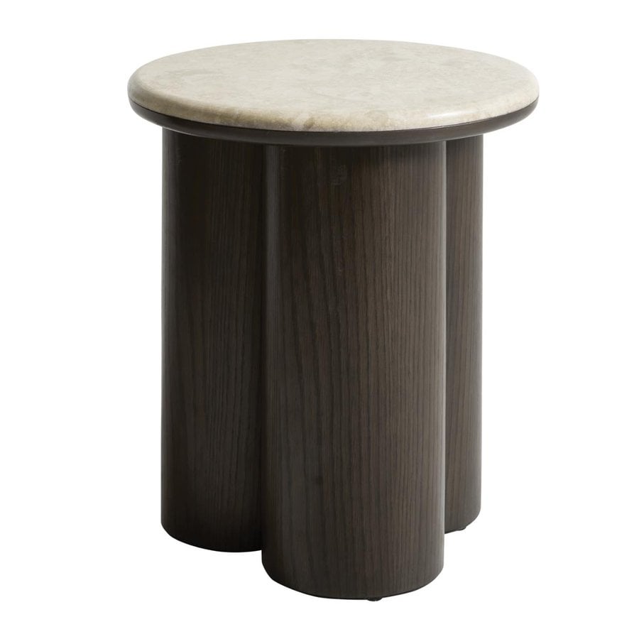 Piazze Sidebord i Bursa Marmor & Stel i Espresso Træ fra Unique Furniture | Ø45xH50 cm - Billede 1
