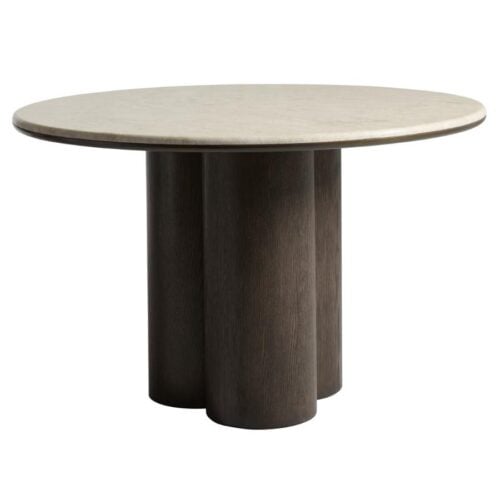 Piazze Spisebord i Bursa Marmor & Stel i Espresso Olie Egetræ fra Unique Furniture | Ø120xH75 cm - Billede 1