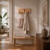 Sif snedker knagerække i massiv FSC Bøgetræ og Naturolie med 2 knager og 3 bøjlestænger – L50 x D2,5 x H22 cm 810951-92