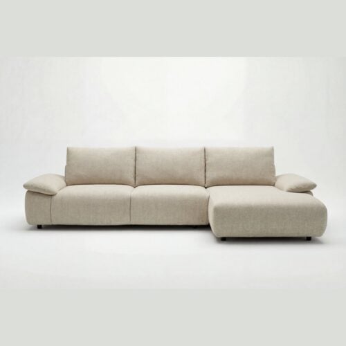 Aarhus Chaise Sofa i Råhvid Stof med Dun Indlæg & Højrevendt fra Hundevad & Co - Billede 1