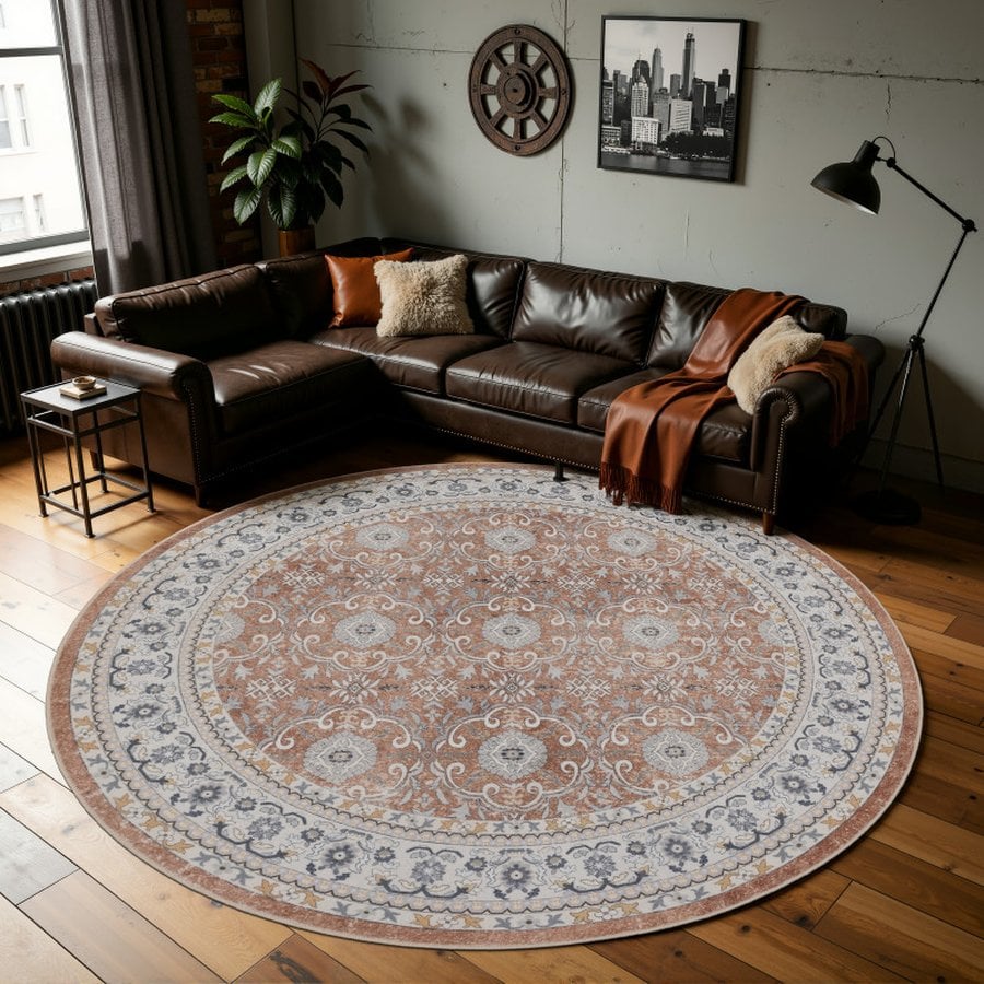 Oliver Gulvtæppe i Beige Syntetisk Materiale fra Rugs by Uniquebeds, Home & Living | Flere Størrelser - Billede 4