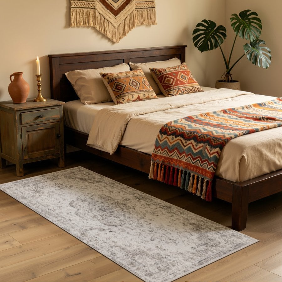 Oliver Gulvtæppe i Beige Tekstil fra Rugs by Uniquebeds, Home & Living | Flere Størrelser - Billede 5