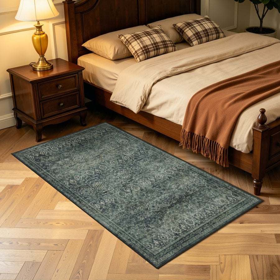 Oliver Gulvtæppe i Grøn fra Rugs by Uniquebeds, Home & Living | Flere Størrelser - Billede 5