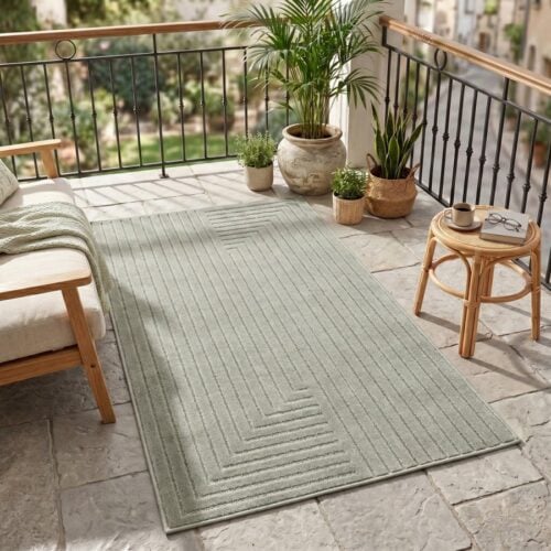 Asher Gulvtæppe i Grøn Tæppe fra Rugs by Uniquebeds, Home & Living | Flere Størrelser - Billede 1