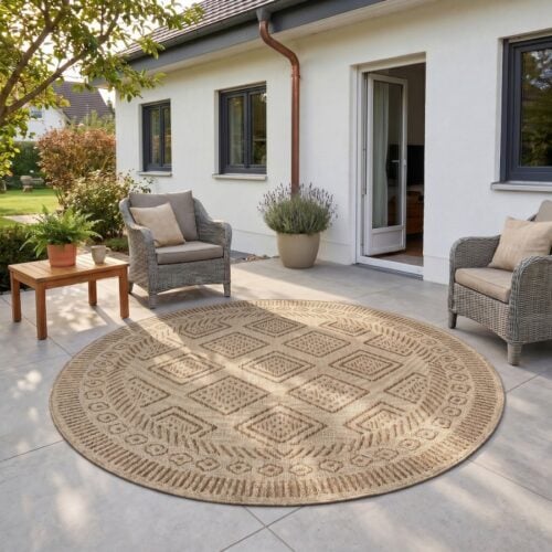 Oliver Gulvtæppe i Beige fra Rugs by Uniquebeds, Home & Living | Flere Størrelser - Billede 1