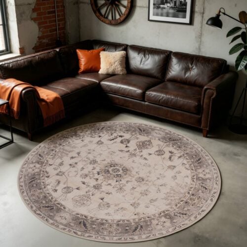 Oliver Gulvtæppe i Beige Tekstil fra Rugs by Uniquebeds, Home & Living | Flere Størrelser - Billede 1