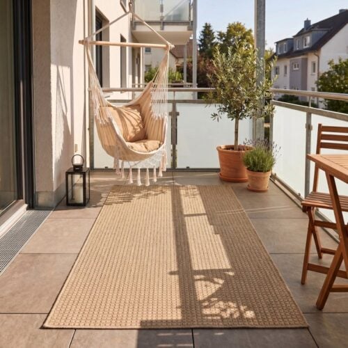 Oliver Gulvtæppe i Beige/Sølv Tekstil fra Rugs by Uniquebeds, Home & Living | Flere Størrelser - Billede 1