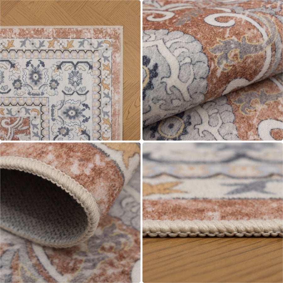Oliver Gulvtæppe i Beige Syntetisk Materiale fra Rugs by Uniquebeds, Home & Living | Flere Størrelser - Billede 8