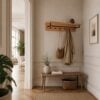 Sif snedker Hattehylde i massiv FSC Bøgetræ og Naturolie med 1 Bøjlestang og 6 Knager fra Organic Sleep B80 x H22 x D2,5 cm 810982-82 1