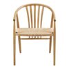 Agustin Spisebordsstol i Natur Egetræ med Naturflet fra House Nordic | B57xL52xH78 cm - Billede 5