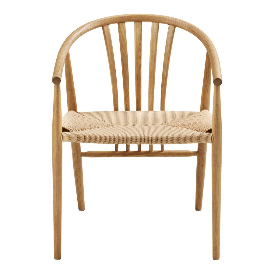 Agustin Spisebordsstol i Natur Egetræ med Naturflet fra House Nordic | B57xL52xH78 cm - Billede 5