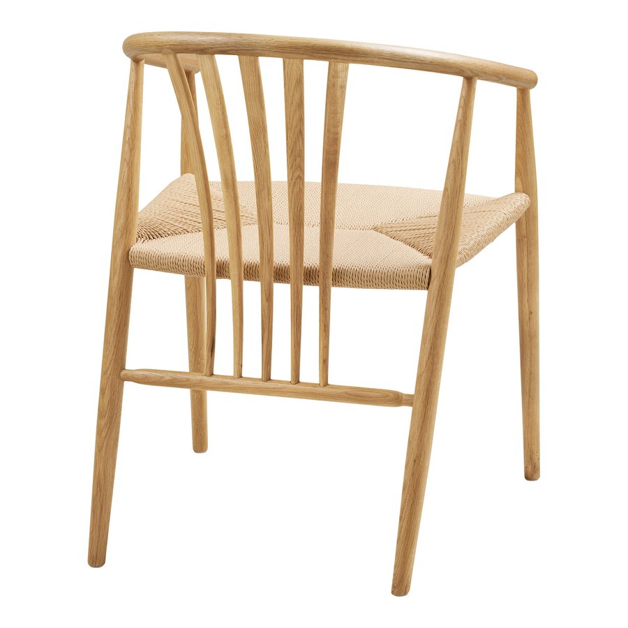 Agustin Spisebordsstol i Natur Egetræ med Naturflet fra House Nordic | B57xL52xH78 cm - Billede 7