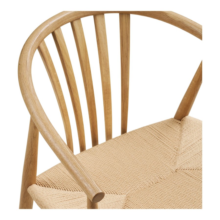 Agustin Spisebordsstol i Natur Egetræ med Naturflet fra House Nordic | B57xL52xH78 cm - Billede 8