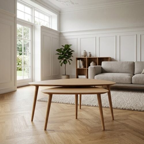 Adda Indskudsborde i Egetræ (Sæt af 2) fra Unique Furniture | B100xD70xH45cm - Billede 1