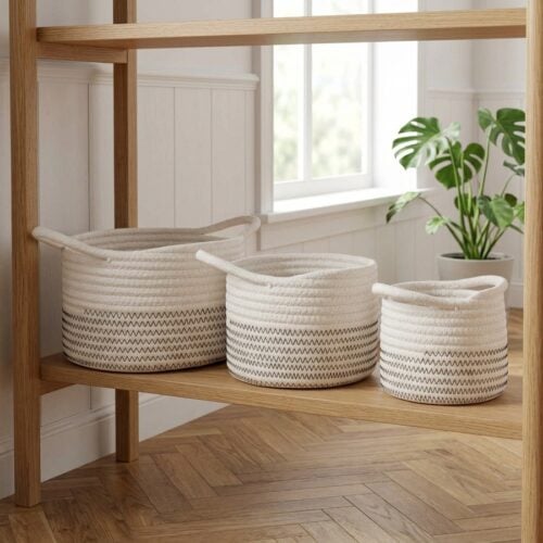 Algar kurve i bomuld fra House Nordic | ø13-17-20x11-13-14 cm - Billede 1