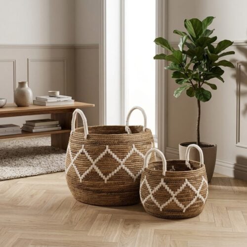 Altea Kurvesæt i Natur Bananflet fra House Nordic | 2 Stk Ø41xH32 cm - Billede 1