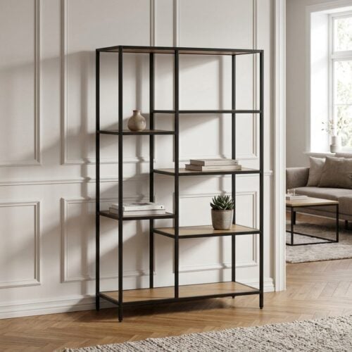 Altino Reol i Vildeg Melamin med Sort Metal Stel fra Unique Furniture | B80xD35xH146cm - Billede 1