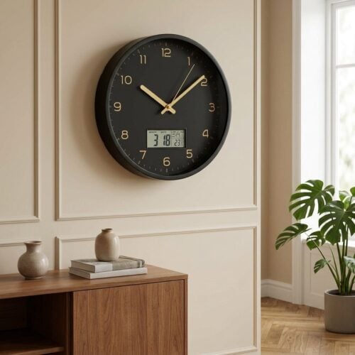 Amiens lydløs Vægur med digitalt display fra House Nordic | ø25 cm - Billede 1