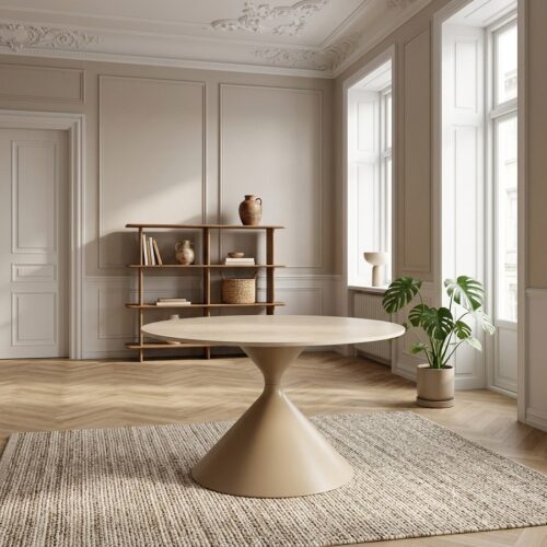Annecy Sofabord i Sand Keramik & Stel i Stål fra House Nordic | Ø 70x41 cm - Billede 1
