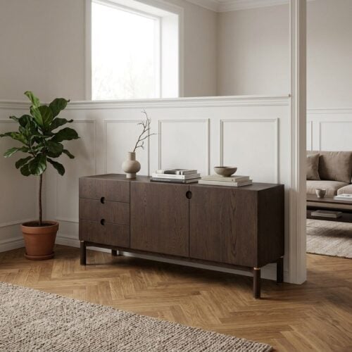 Arun Aires Skænk i Espresso Olieret Egetræsfinér fra Unique Furniture | B160xH73xD45,5cm - Billede 1
