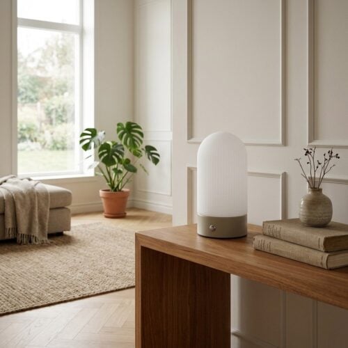 Ashford Bordlampe i Beige/Hvid fra House Nordic | Ø9xH18cm - Billede 1