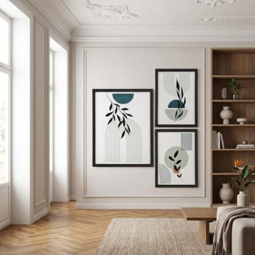 Aspen Rammesæt i Sort MDF & Glas fra House Nordic | 3 Rammer - Billede 1