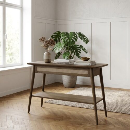 Barrali konsolbord røget egetræ rattan Fra Unique Furniture | B110xH75xD40cm - Billede 1