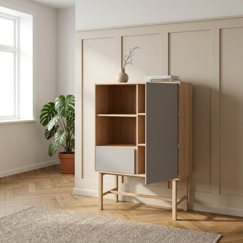 Bera Skab i Hvid MDF fra Unique Furniture | B80xH100xD40cm - Billede 1