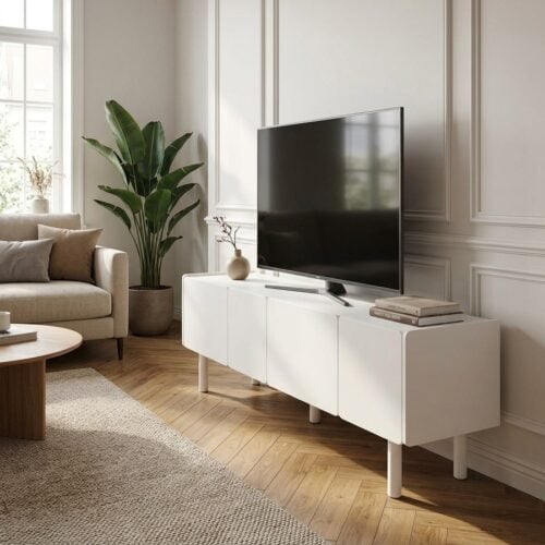 Bera TV Bænk i Hvid MDF fra Unique Furniture | B160xH55xD45cm - Billede 1