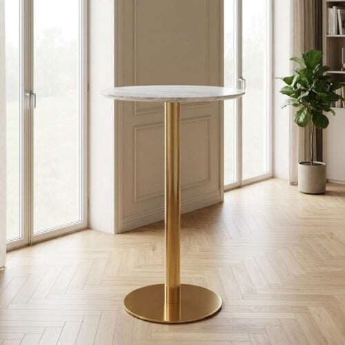 Bolzano Barbord i Hvid og Messing fra House Nordic | &Oslash;70xH105cm - Billede 1