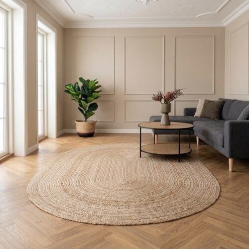 Bombay Oval tæppe i jute fra House Nordic | 140x200 cm - Billede 1