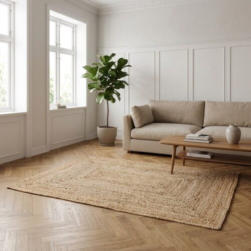 Bombay tæppe i flettet jute Fra House Nordic | 60x90 cm - Billede 1