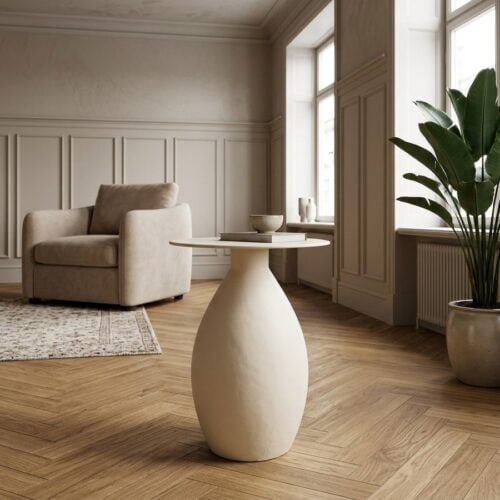 Calais Hj&oslash;rnebord i Off-White fra House Nordic | &Oslash;36xH50cm - Billede 1